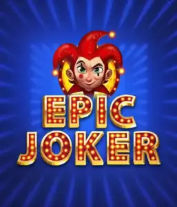 Experience the energetic world of Epic Joker slot by Relax Gaming, featuring a mischievous joker with a bright red hairstyle against a luminous blue background. This graphic portrays the light-hearted spirit of classic slots, ideal for fans of classic casino aesthetics, delivering a delightful play experience.